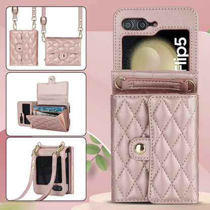 Crossbody Leather Case for Galaxy Z Flip 3-6