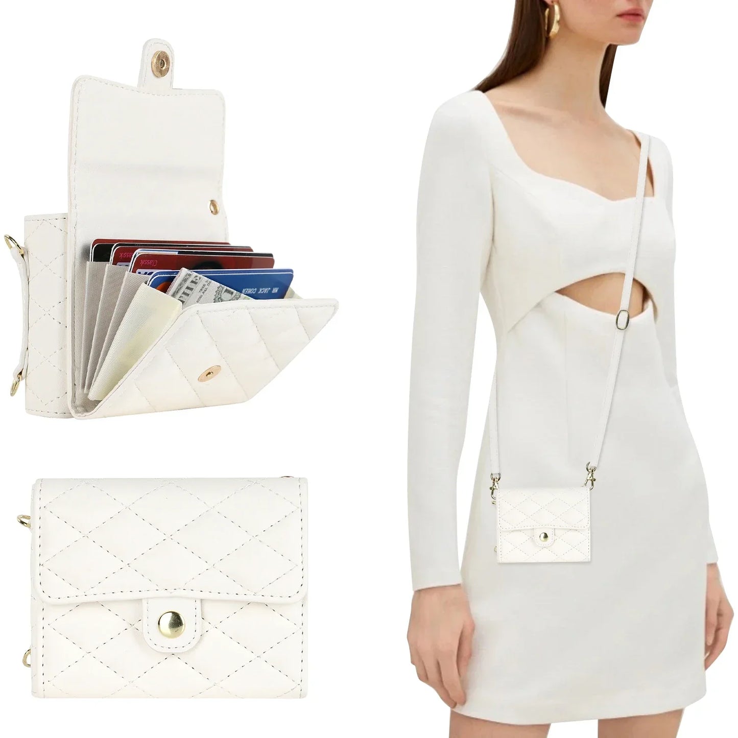 Crossbody Leather Case for Galaxy Z Flip 3-6