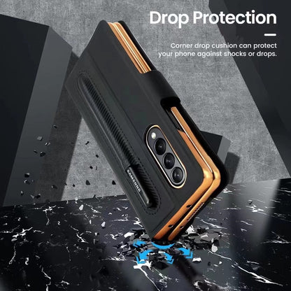 Leather Flip Stand S Pen Holder Slot Case For Samsung Galaxy Z Fold 4 - casetiphone