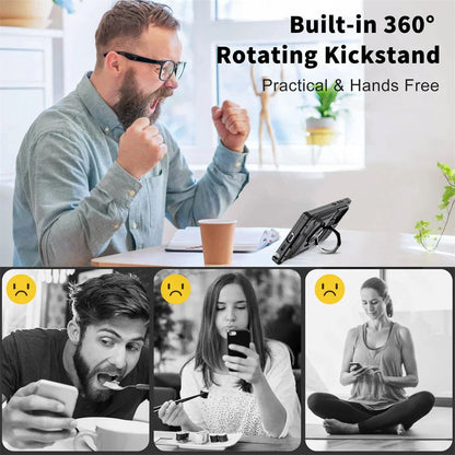 Magnetic Rotated Ring Kickstand Wallet Case for Samsung Galaxy S