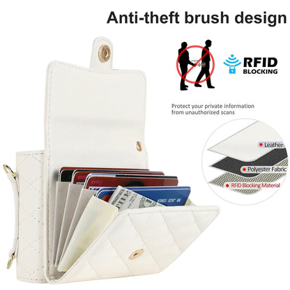 Crossbody Leather Case for Galaxy Z Flip 3-6