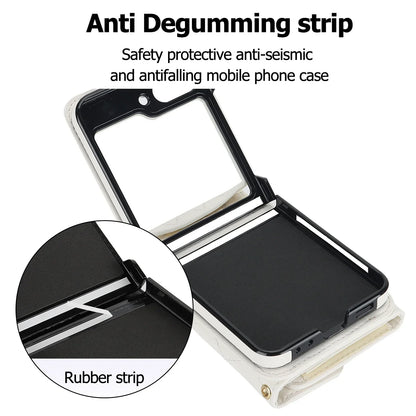 Crossbody Leather Case for Galaxy Z Flip 3-6