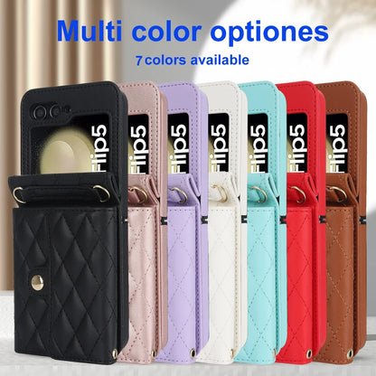 Crossbody Leather Case for Galaxy Z Flip 3-6