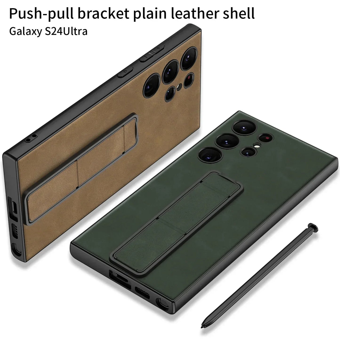 Shockproof Leather S24 Ultra Case with Folding Bracket - Odin case