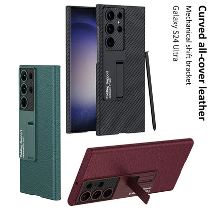 Ultra Thin Leather S24 Ultra Case with Bracket - Odin case