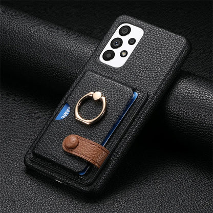 Wallet Leather Ring Holder Case for Samsung Galaxy S