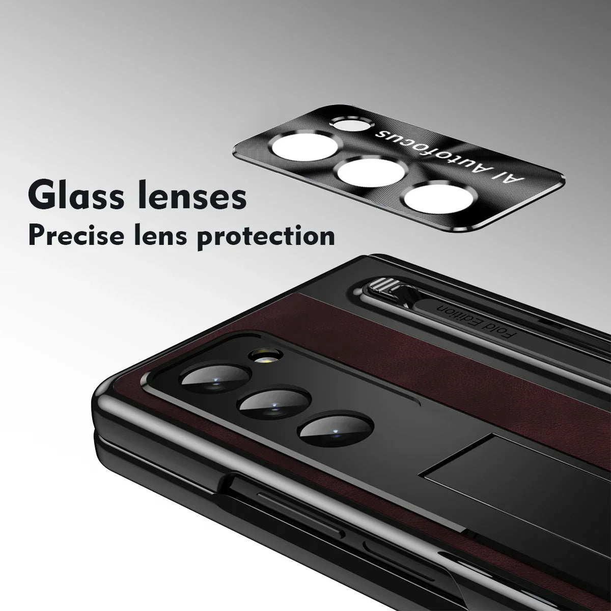 Leather Stand Case with Pen Slot for Z Fold Series