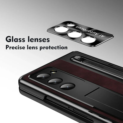 Leather Stand Case with Pen Slot for Z Fold Series