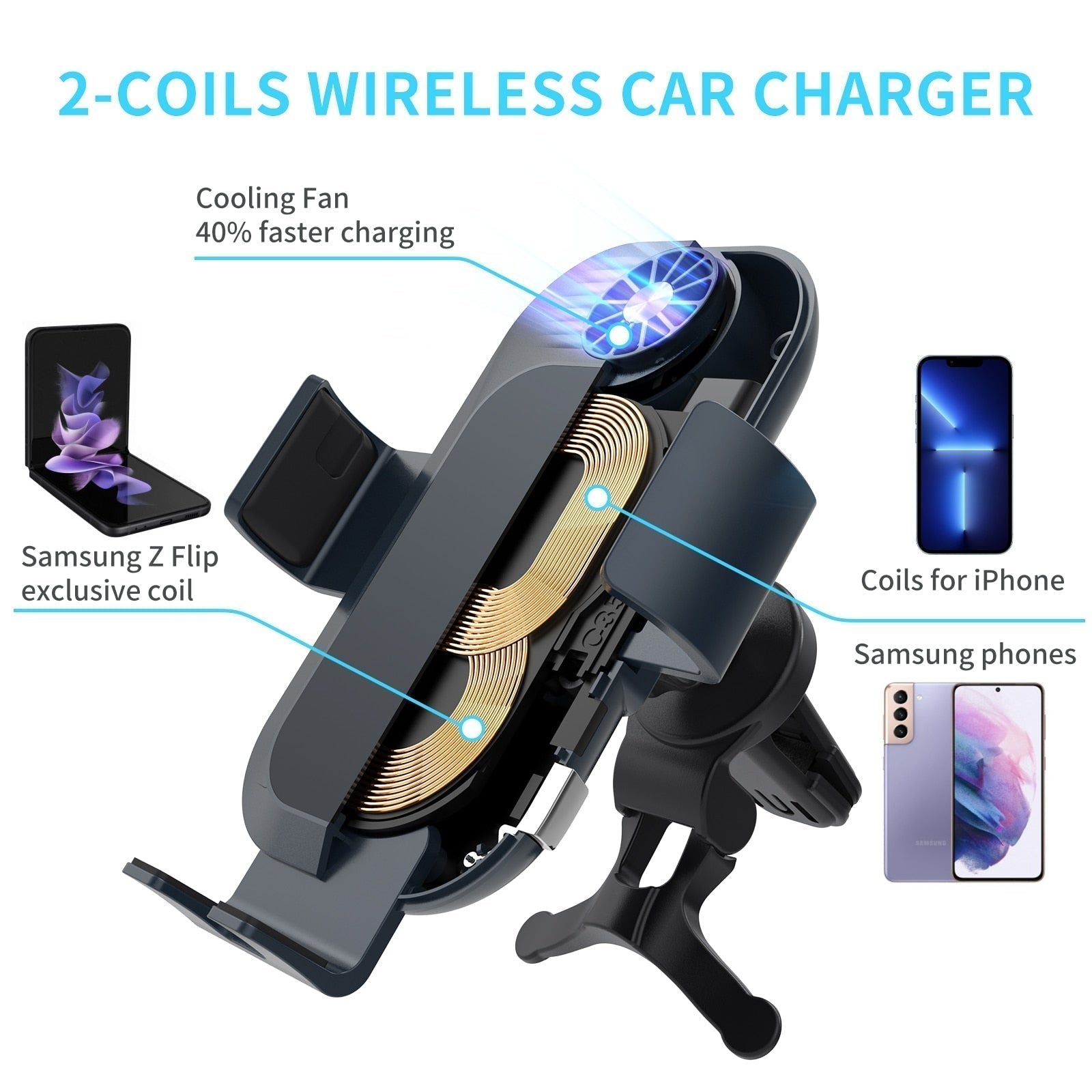 AUTO CLAMPING CAR WIRELESS CHARGER FOR PIXEL SERIES - Odin case