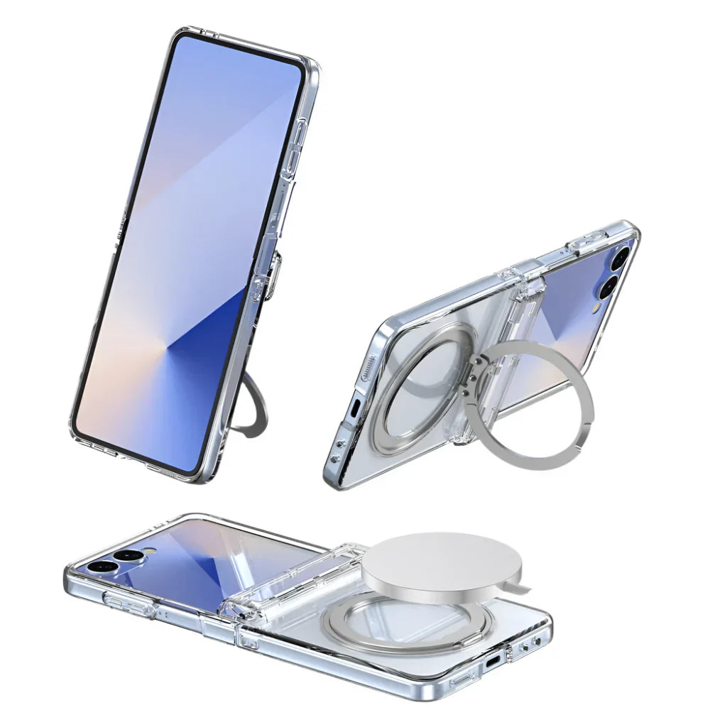 Clear MagSafe Ring Kickstand Cover for Z Flip Series