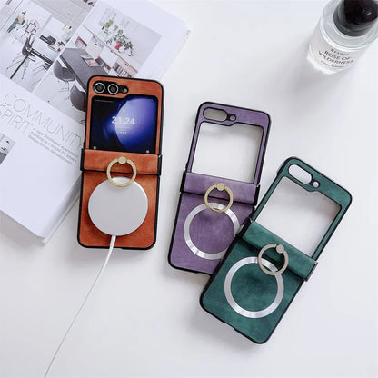 Ring Stand Magnetic Phone Case for Samsung Galaxy Z Flip 6