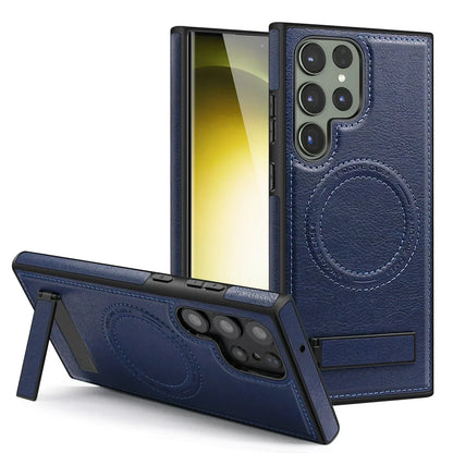Samsung Galaxy S24 Case Leather Magnetic with Kickstand - Odin case