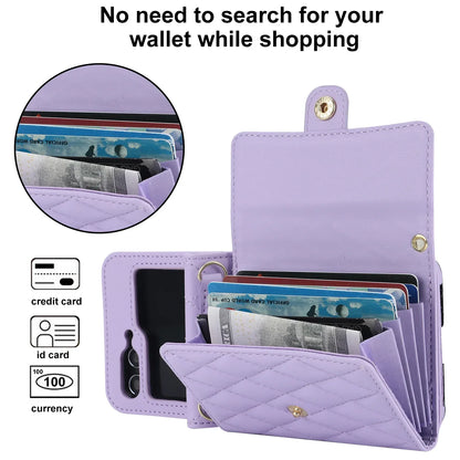 Crossbody Leather Case for Galaxy Z Flip 3-6