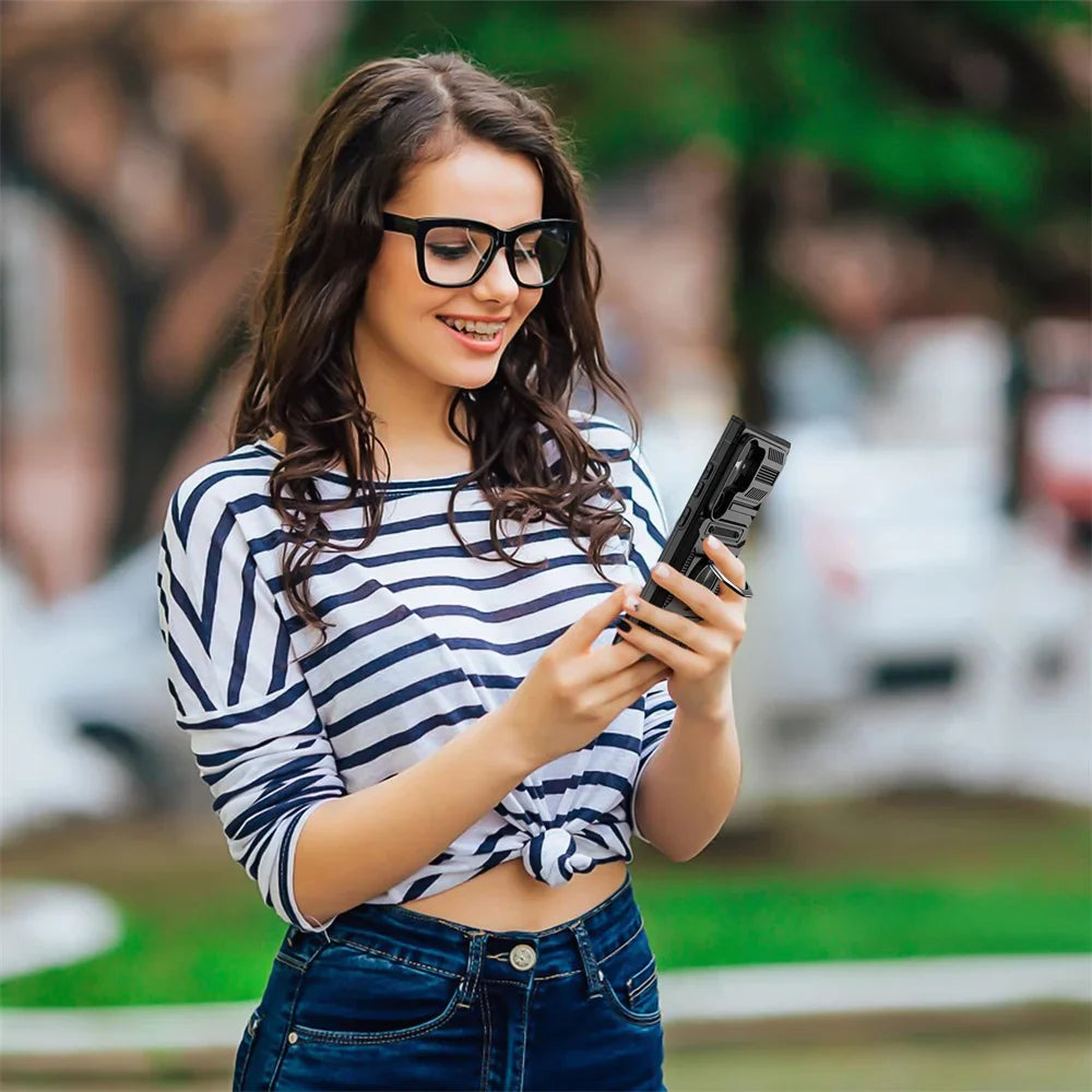 Magnetic Rotated Ring Kickstand Wallet Case for Samsung Galaxy S