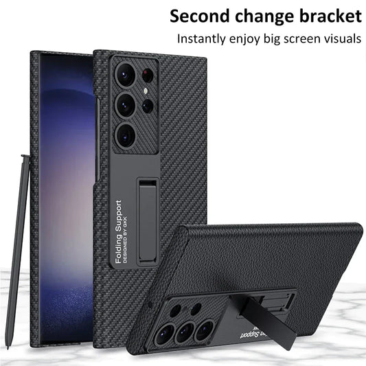 Ultra Thin Leather S24 Ultra Case with Bracket - Odin case