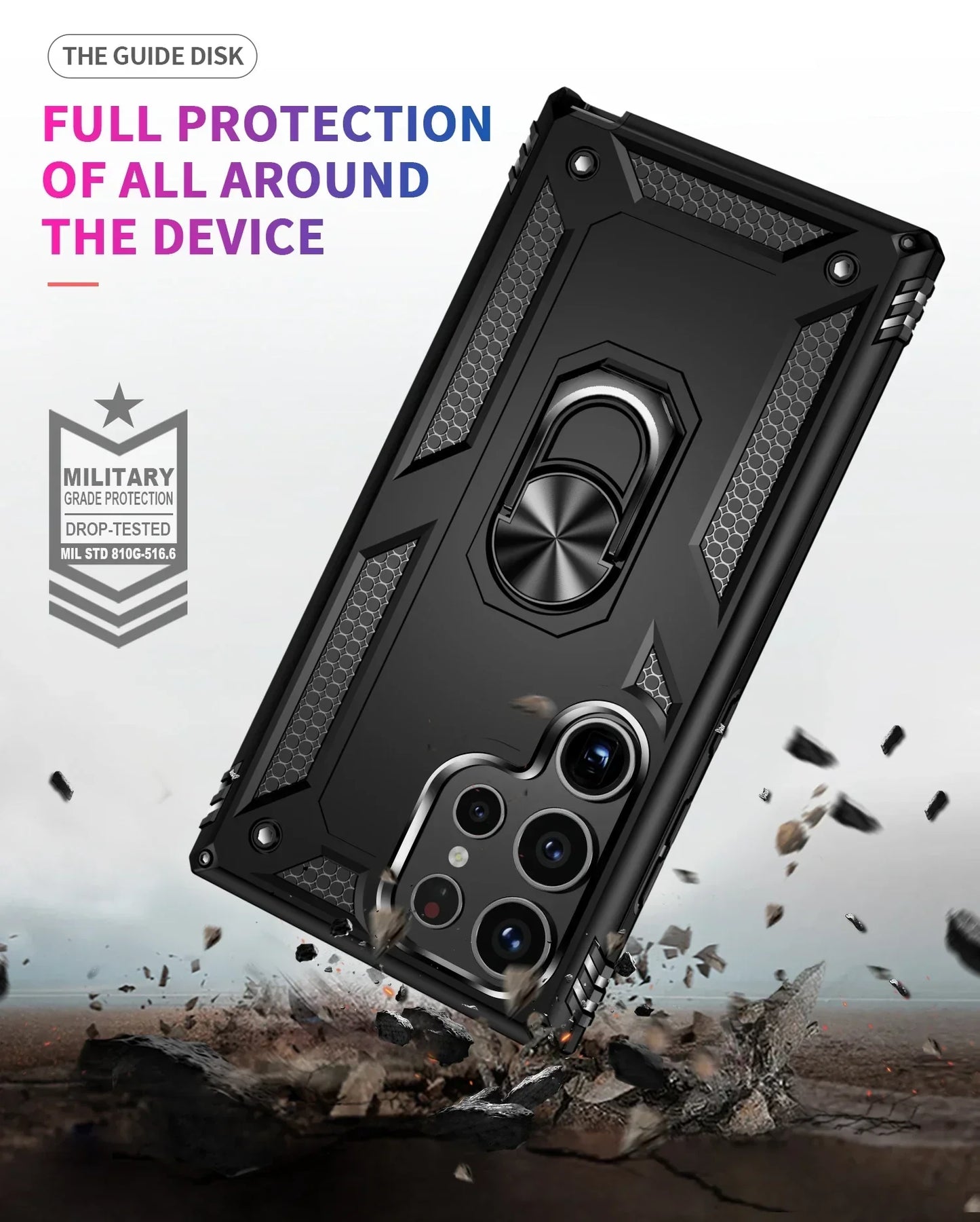 Shockproof S24 Ultra Case with with Metal Ring Bracket - Odin case