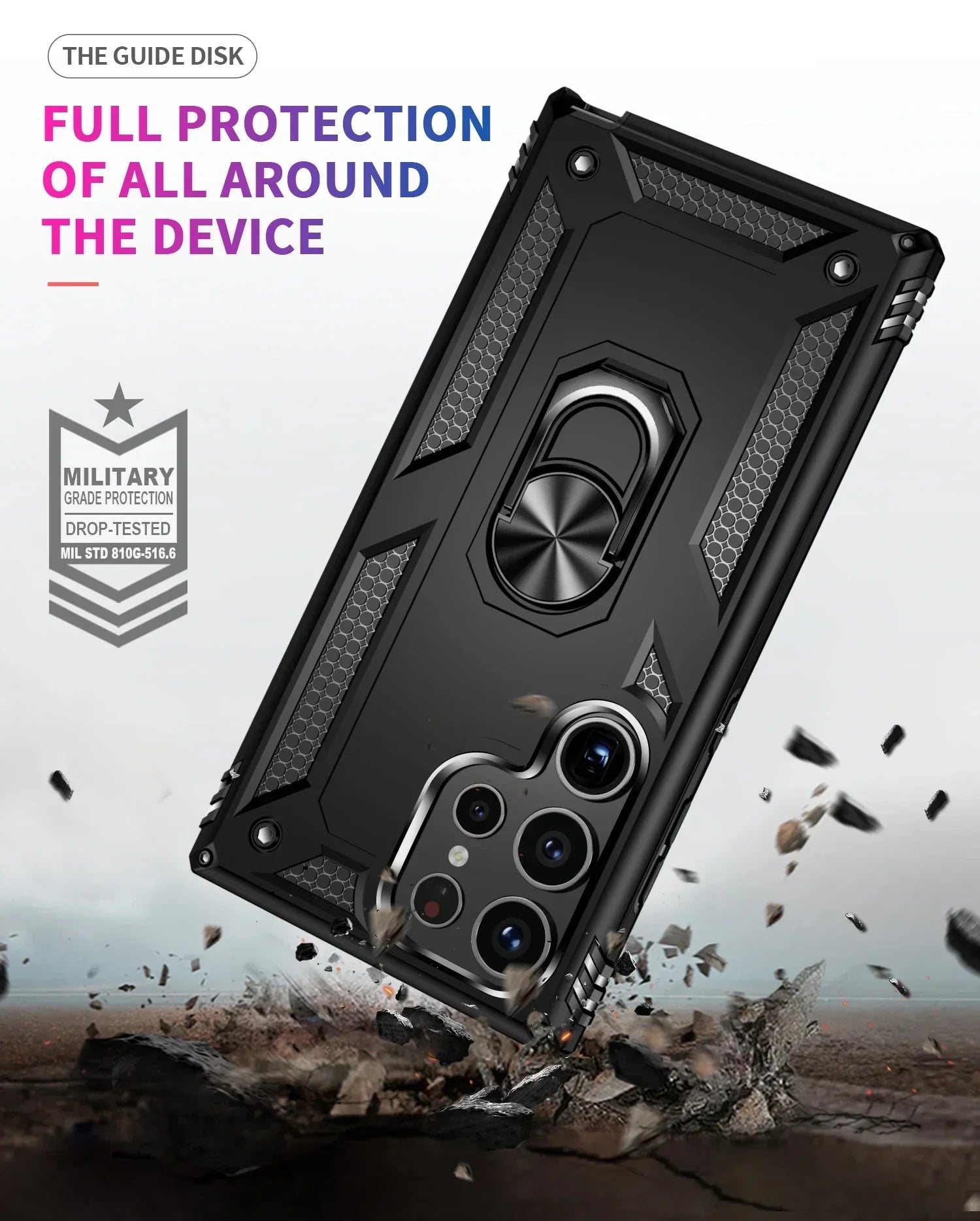 Shockproof S24 Ultra Case with with Metal Ring Bracket - Odin case