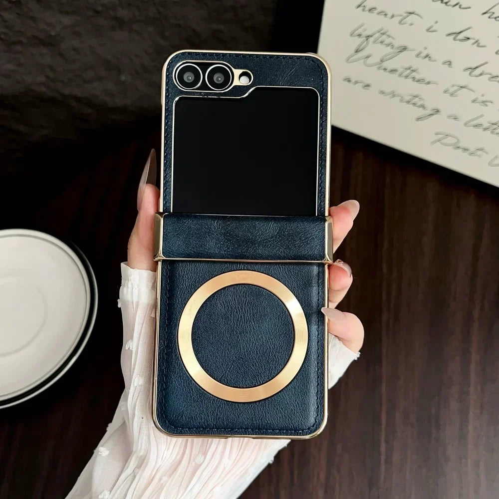 Premium Leather MagSafe Case for Z Flip Series