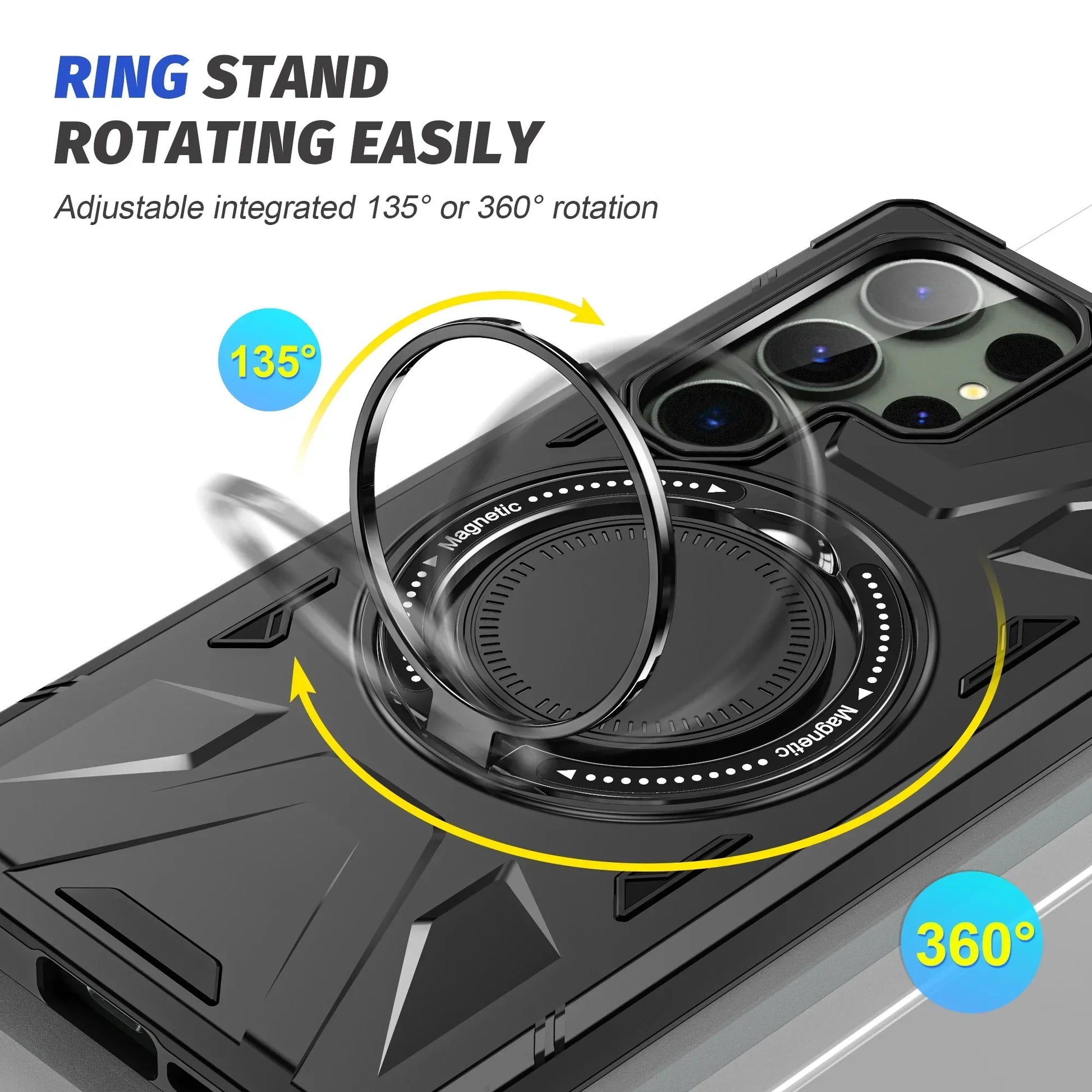 Shockproof Magnetic S24 Ultra Case With Ring Bracket - Odin case