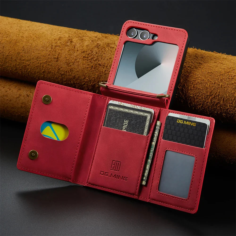 Leather Wallet Case for Galaxy Z Flip 3-6