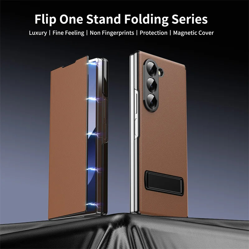 Luxury Leather Magnetic Kickstand Case