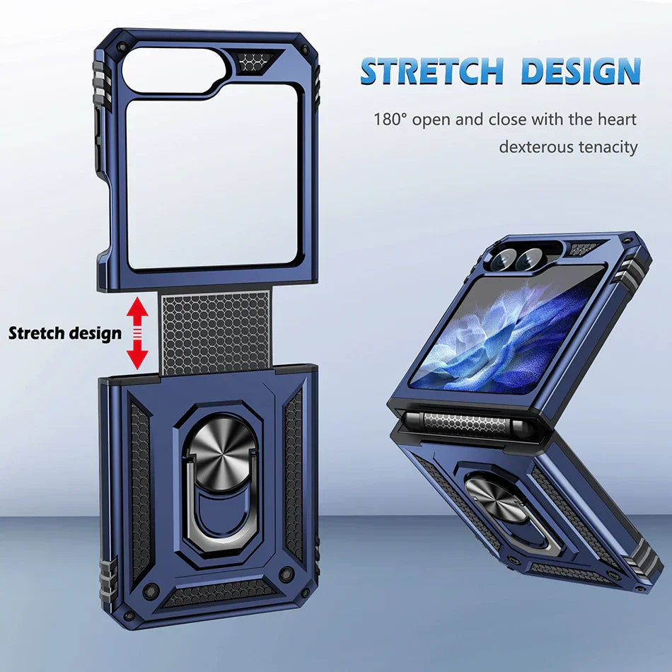 Shockproof Case with Slide Lens & Rotating Ring for Galaxy Z Flip 6