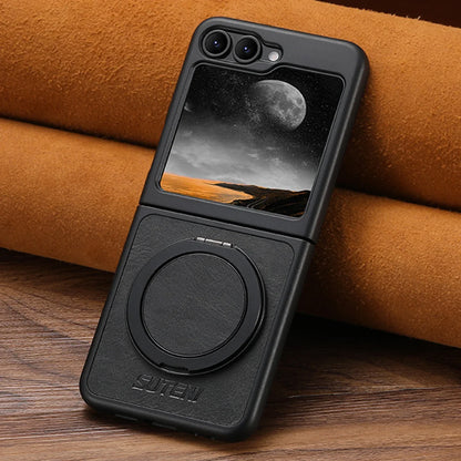 Leather MagSafe Ring Stand Case for Z Flip Series