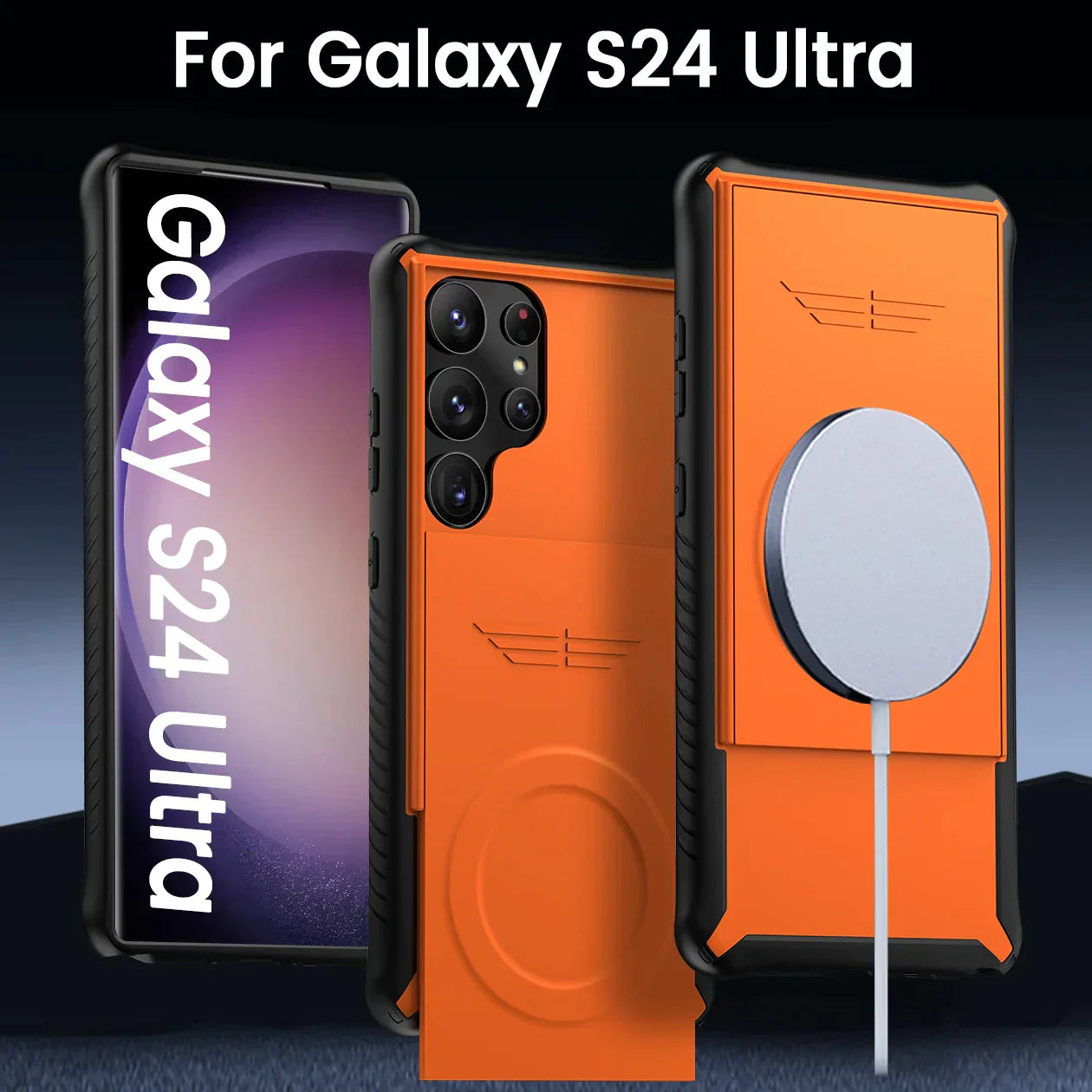 Shockproof Wireless Charging S24 Ultra Case with Camera Protection - Odin case