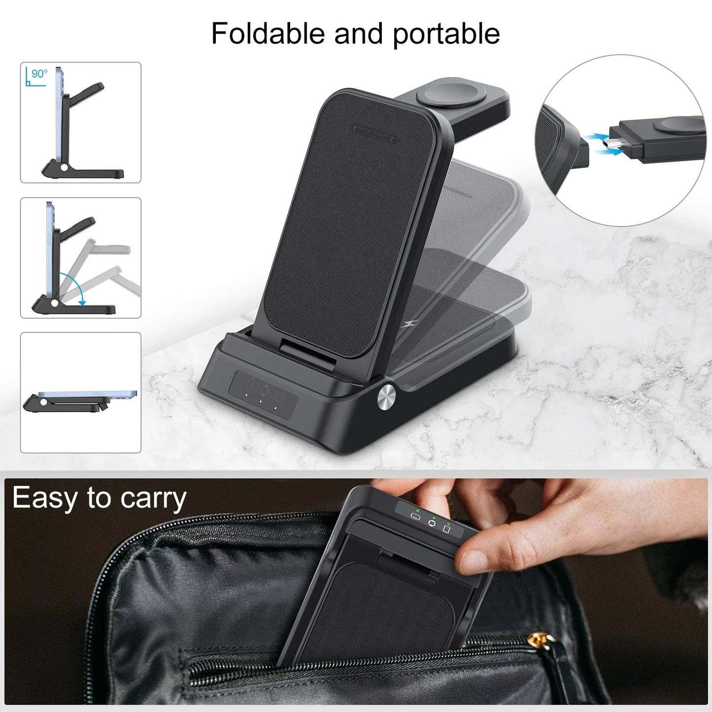 3 in 1 Fast Wireless Charging Station For Samsung Devices