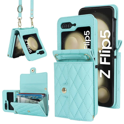 Crossbody Leather Case for Galaxy Z Flip 3-6