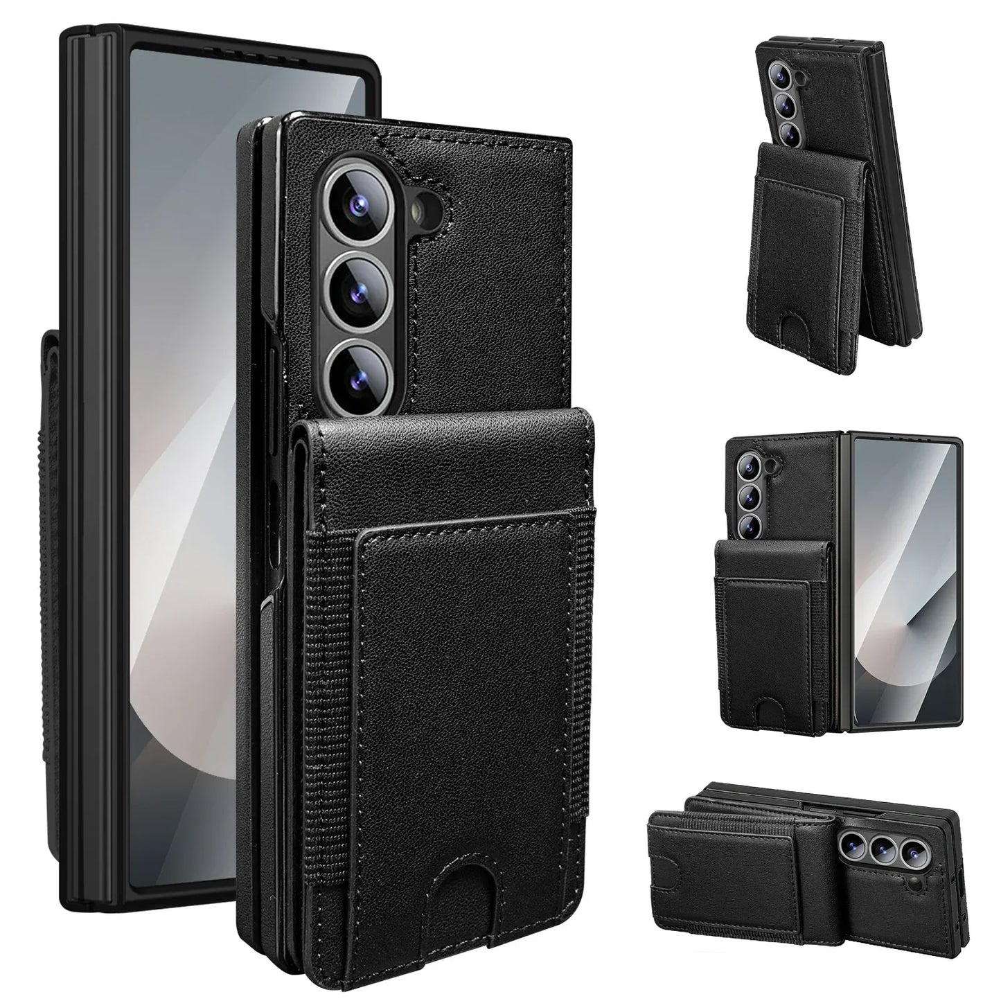 FoldLux Wallet – Leather Folio Case with Built-in Screen Protector for Z Fold Series