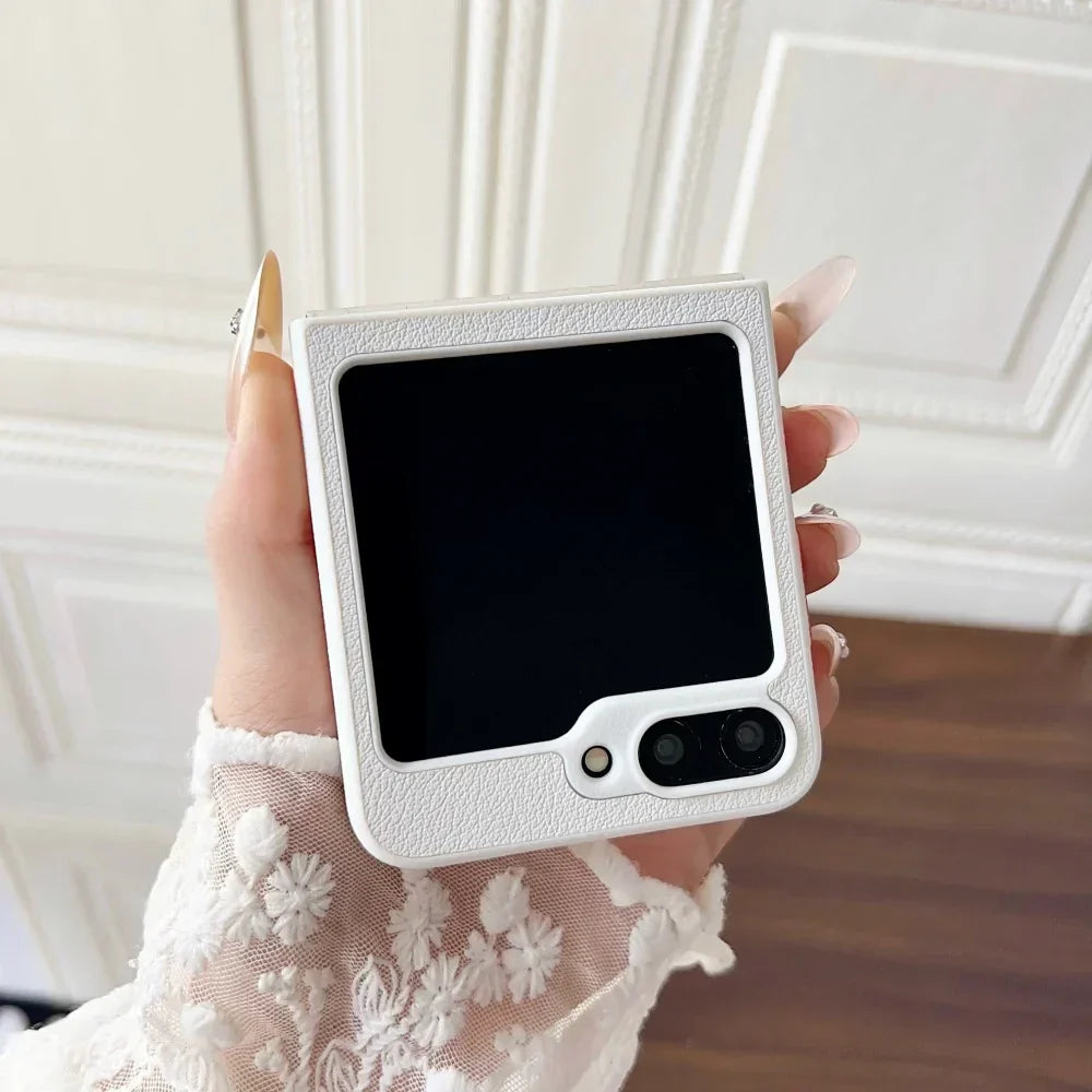 Elegant Leather MagSafe Case for Galaxy Z Flip 5/6/7