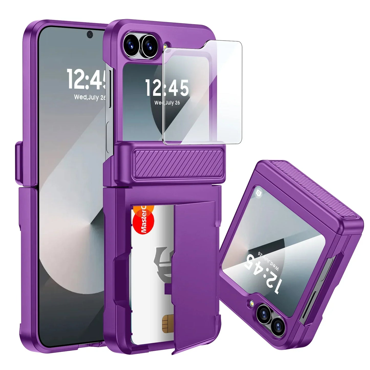 Rugged Shockproof Case for Galaxy Z Flip 3-6 with Screen Protector