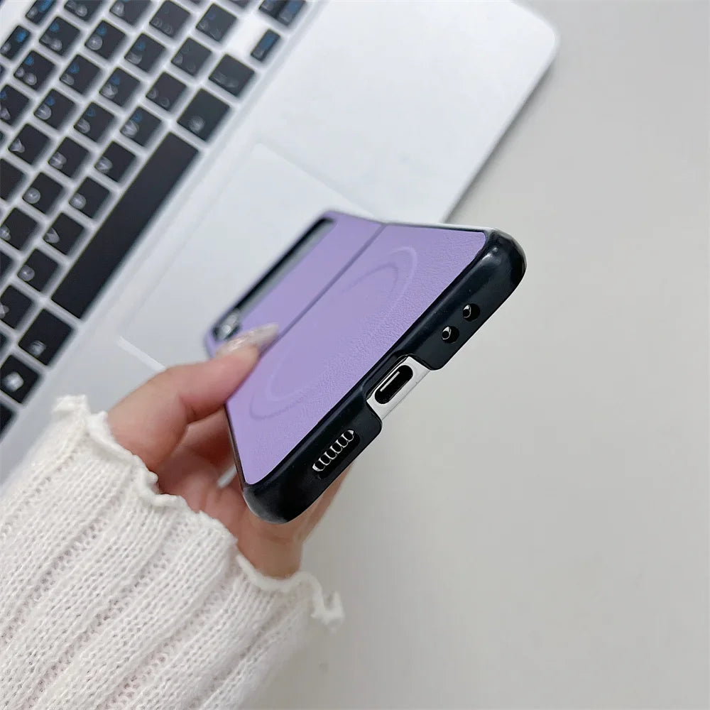 Leather MagSafe Case for Galaxy Z Flip 3-6