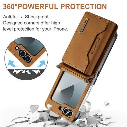 Leather Wallet Case for Galaxy Z Flip 3-6
