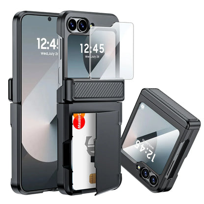 Rugged Shockproof Case for Galaxy Z Flip 3-6 with Screen Protector