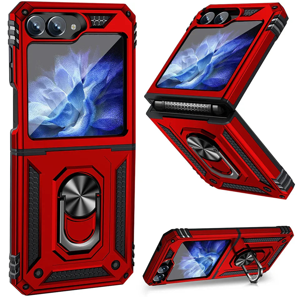 Shockproof Case with Slide Lens & Rotating Ring for Galaxy Z Flip 6