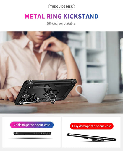 Shockproof S24 Ultra Case with with Metal Ring Bracket - Odin case