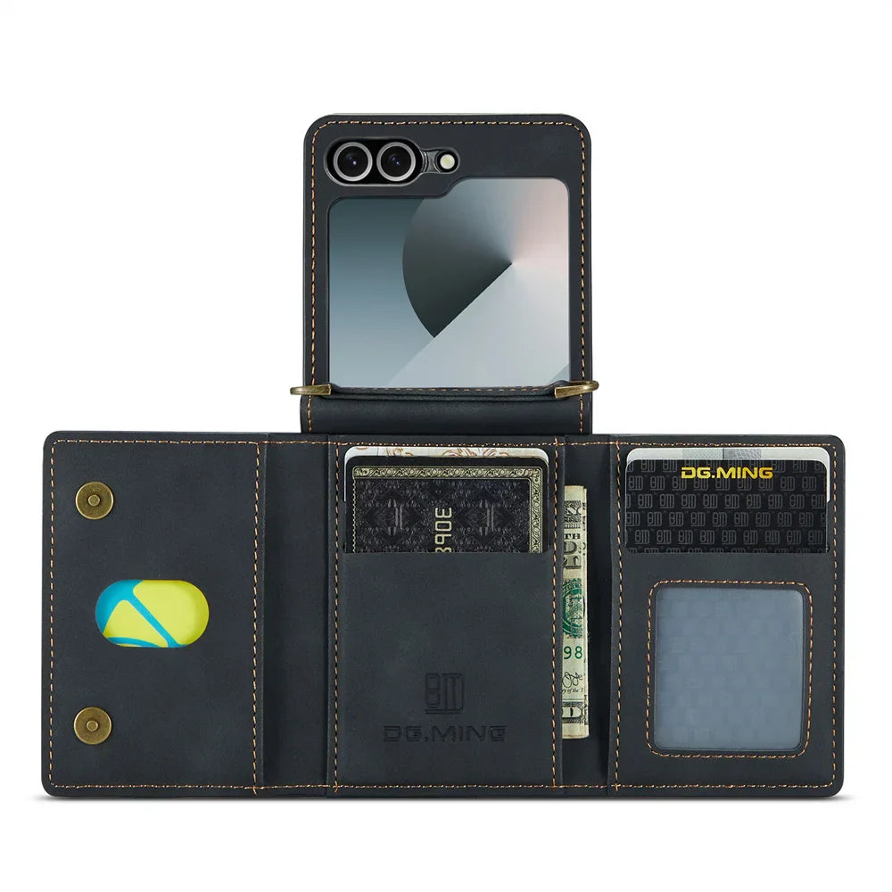 Leather Wallet Case for Galaxy Z Flip 3-6
