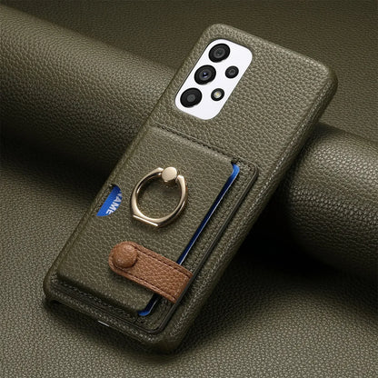 Wallet Leather Ring Holder Case for Samsung Galaxy S