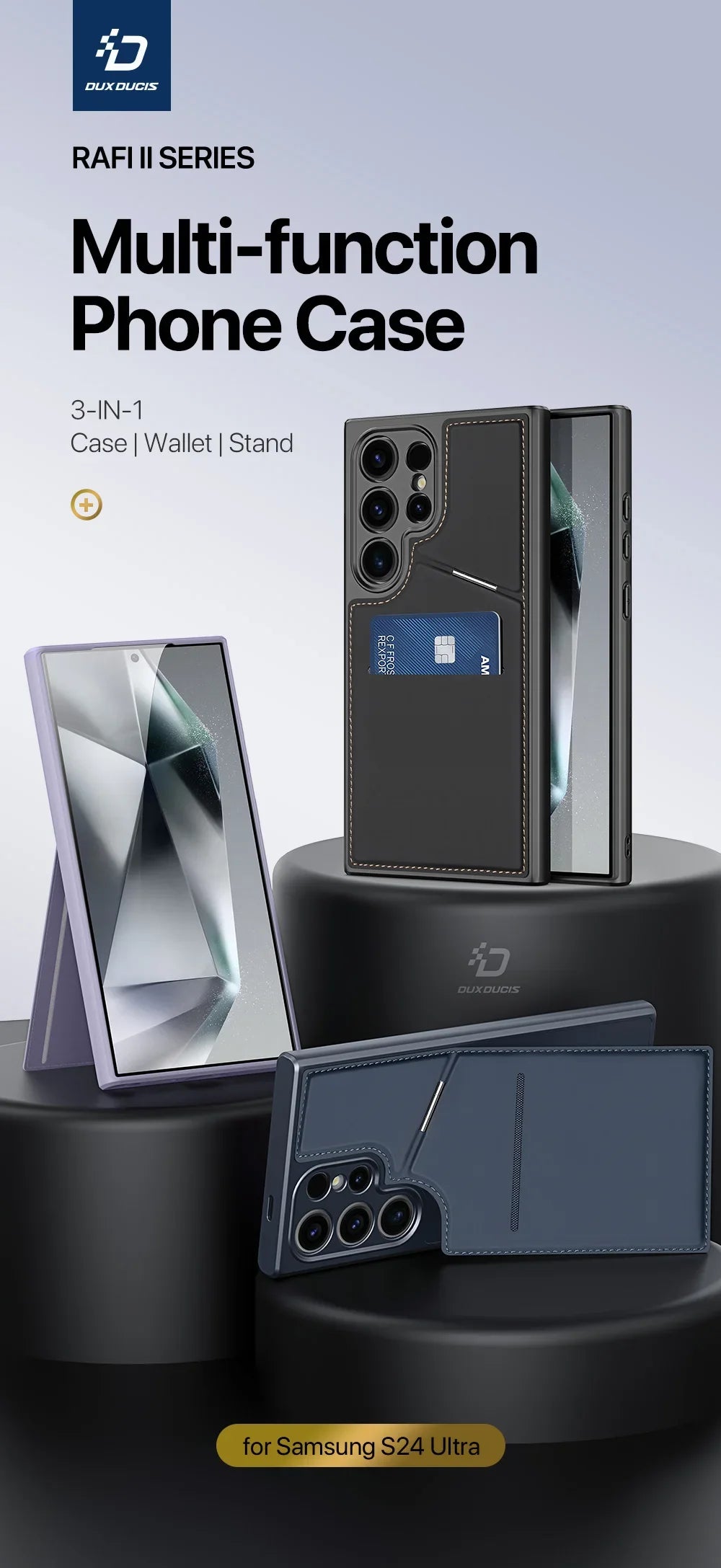 Magnetic 3-in-1 Wallet Case for Samsung S24 Series