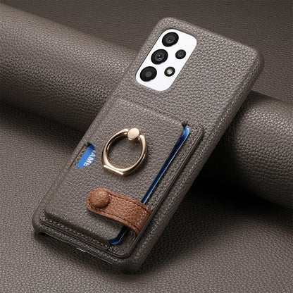 Wallet Leather Ring Holder Case for Samsung Galaxy S