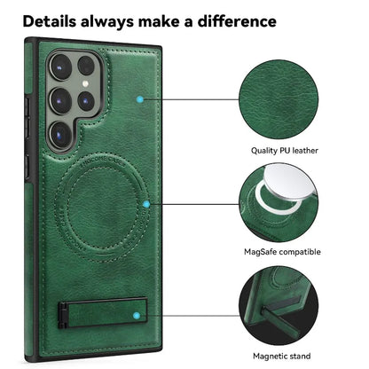 Samsung Galaxy S24 Case Leather Magnetic with Kickstand - Odin case