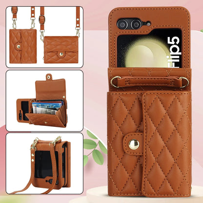 Crossbody Leather Case for Galaxy Z Flip 3-6