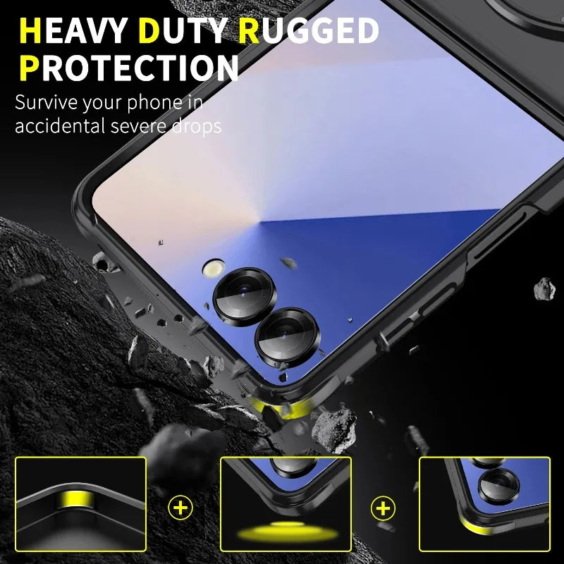 Rugged Magnetic Ring Case with MagSafe for Galaxy Z Flip 5/6/7