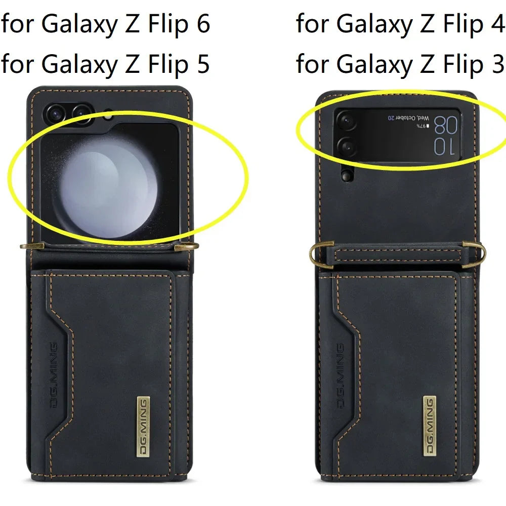 Leather Wallet Case for Galaxy Z Flip 3-6