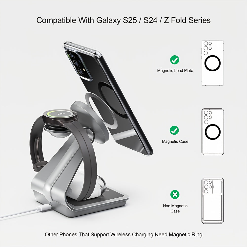 TriCharge Pro – 3-in-1 Fast Wireless Charger for Samsung S Series