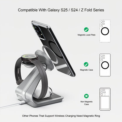 TriCharge Pro – 3-in-1 Fast Wireless Charger for Samsung S Series